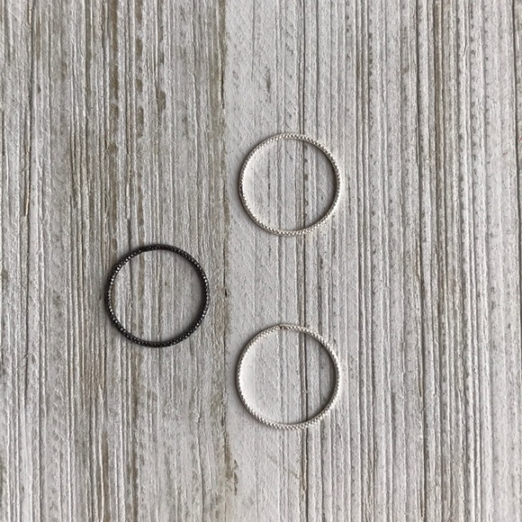 NEW Textured Sterling Silver Midi Stacking Rings - Picture 5 of 7